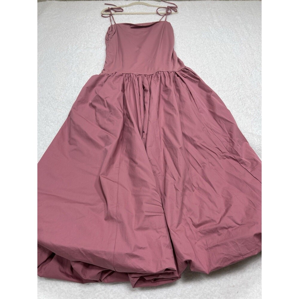 Anthropologie Mare Mare Midi Dress Rose Drop Waist Bubble Hem Preppy Size XL NWT - Picture 2 of 11